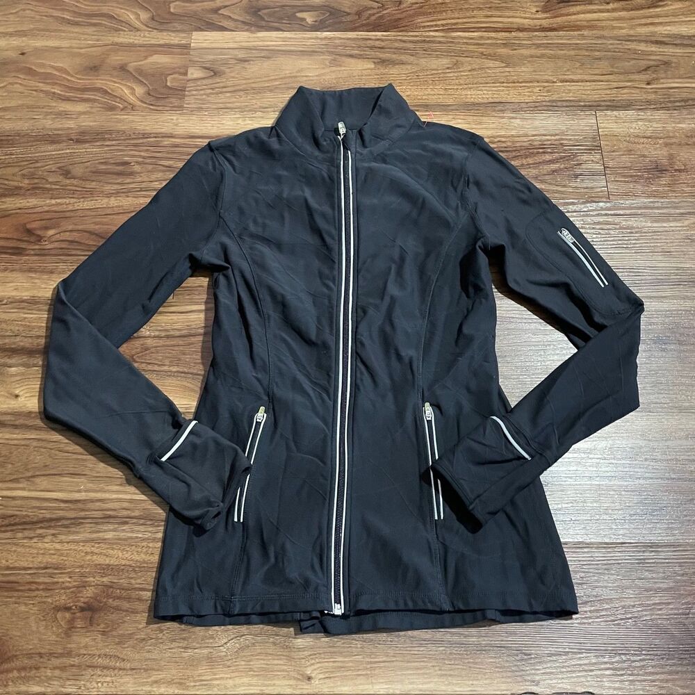 Kirkland Signature Black Vented Full Zip Running Jacket Mock Neck Women's Medium